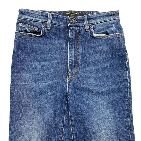 DOLCE & GABBANA Released Hem Flare Jeans High Rise Hippie Boho - Picture 4 of 10